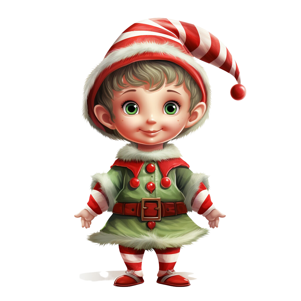 Christmas elf pin page clipart free