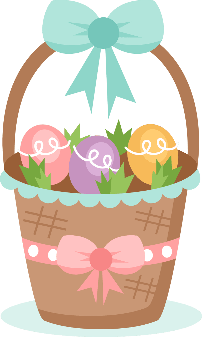 Easter basket pin page clipart vector