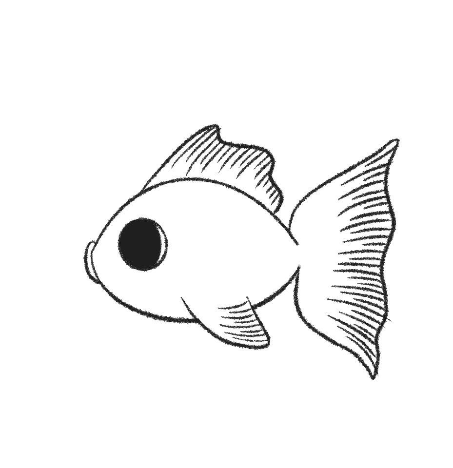 Black white fish how to draw step by with pictures clipart