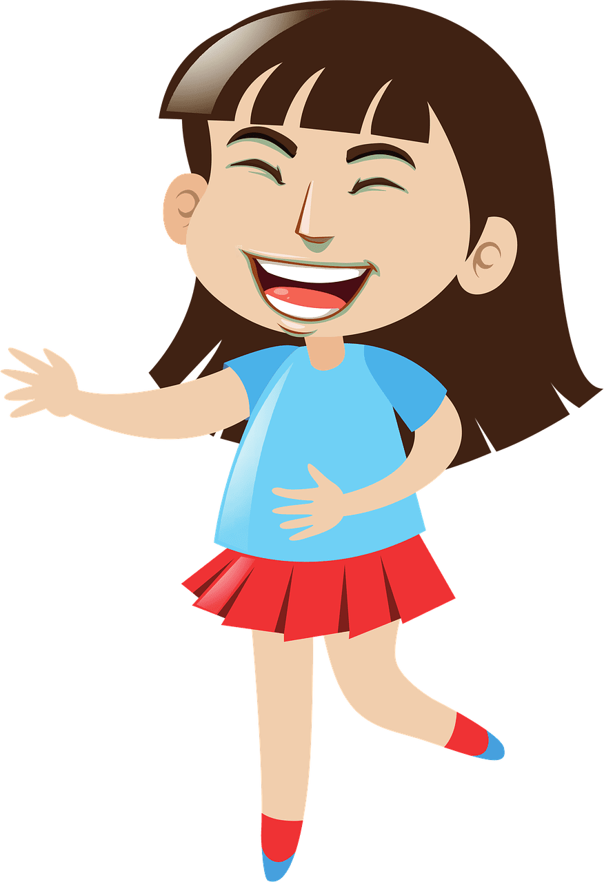 Laughter laughing girl cartoon image clipart