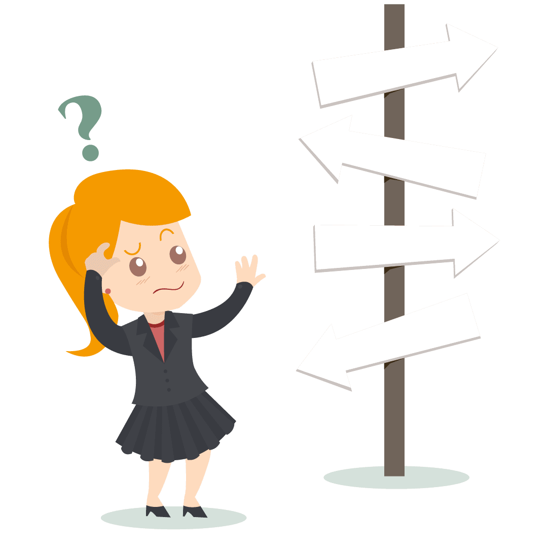Woman business scrum confused sign vector the hq clipart