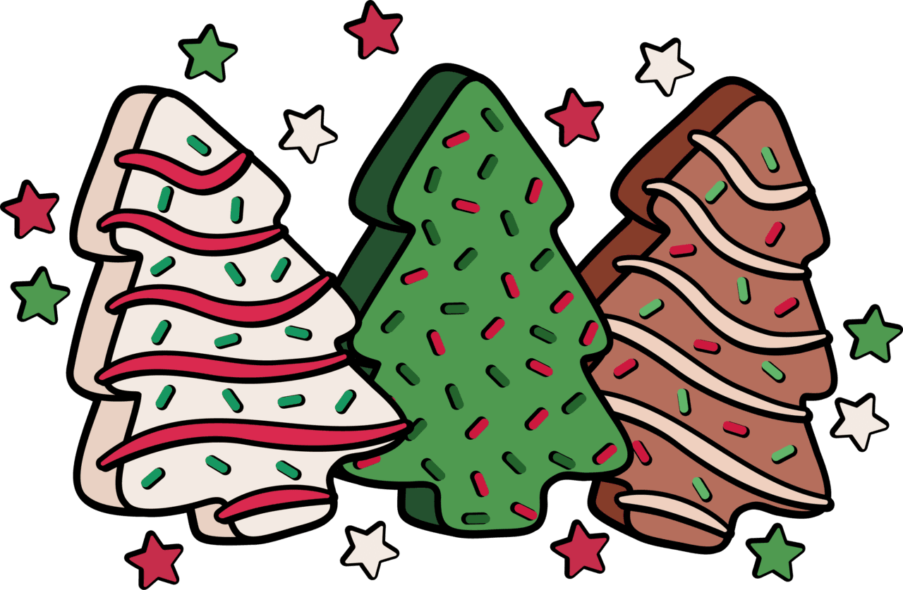 Christmas cookie htv prints snack cakes clipart transparent