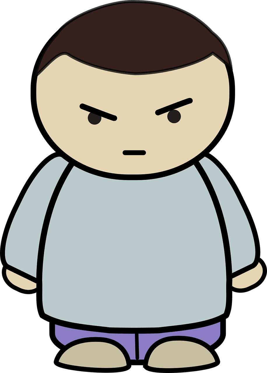 Angry boy teenager vector graphic clipart