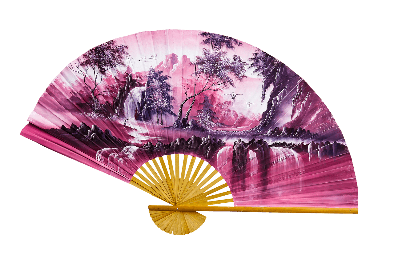 Chinese fan purple clipart picture