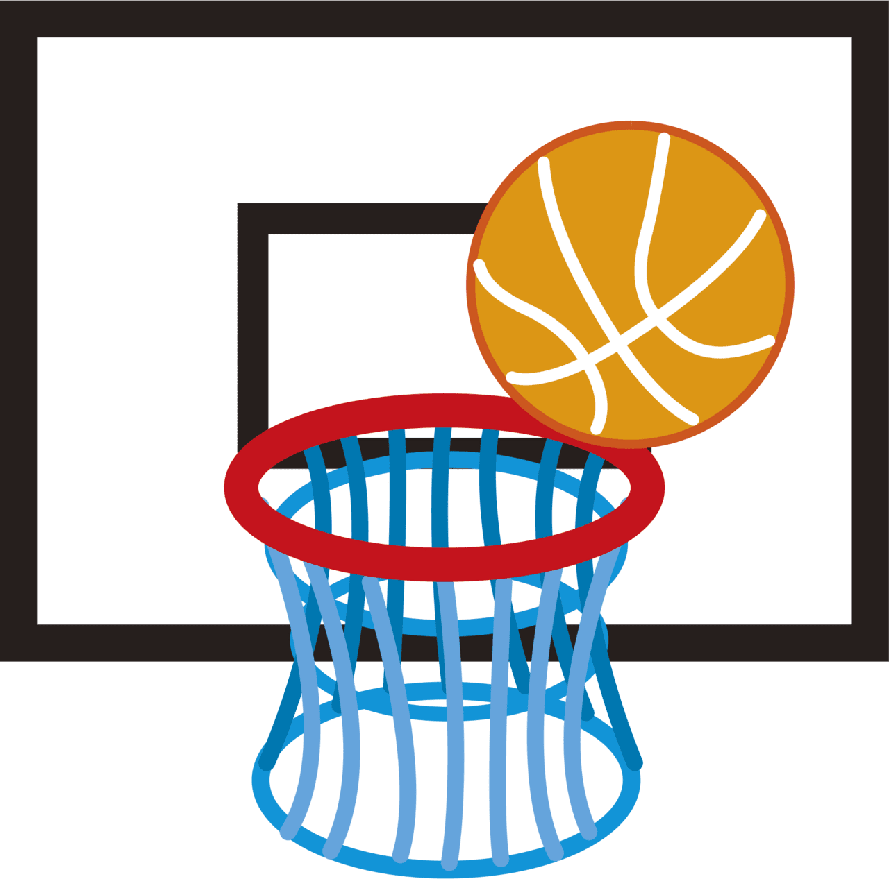 Basketball goal basket vector clipart images 2