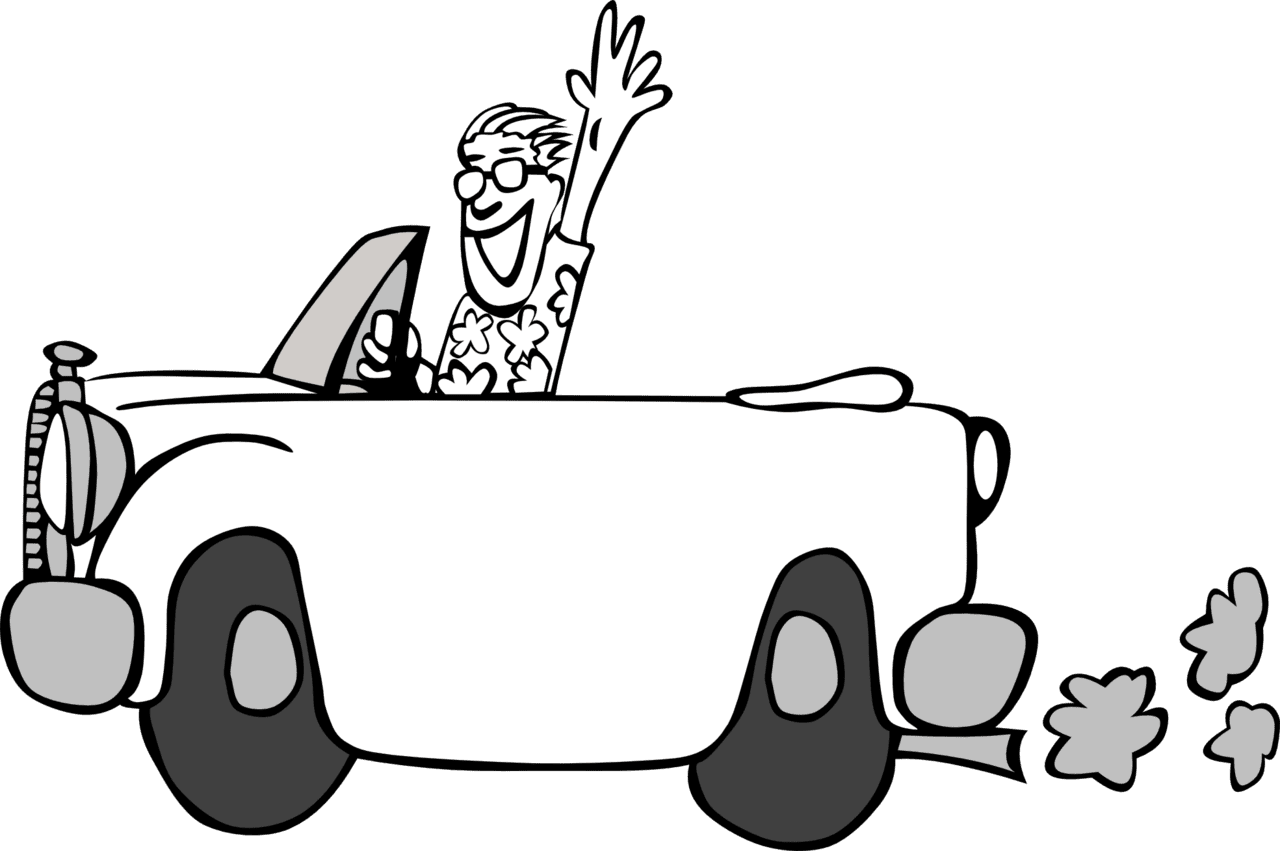 Black and white of cars car driving clipart picture