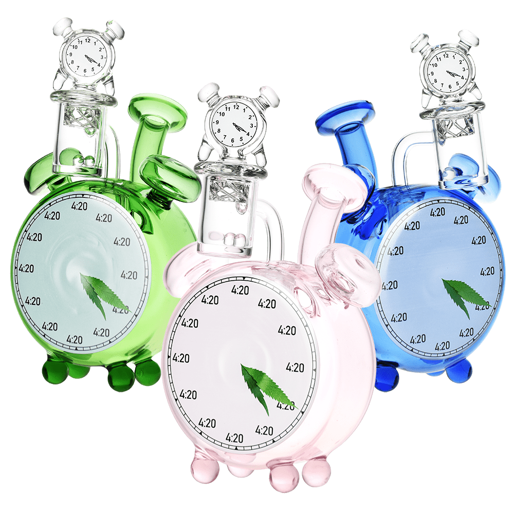 Alarm clock dab rig set themed mini rigs carb caps pulsar vaporizers clipart logo