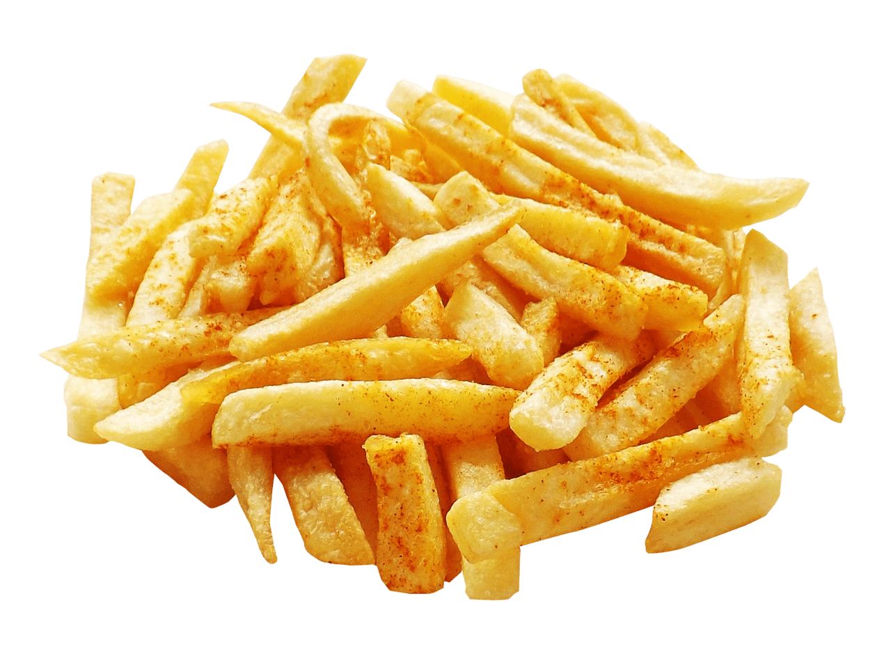 Crispy french fries and seasoned potato chips clipart all background