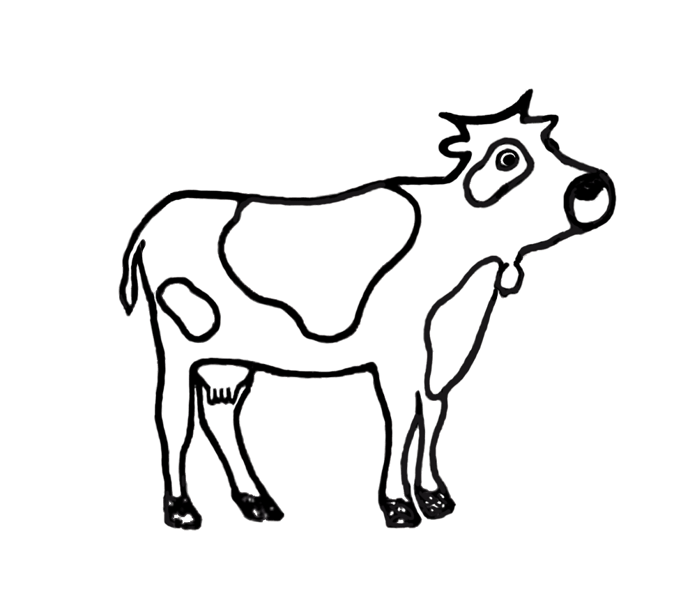 Cow black and white filmmaking bob karper clipart photo