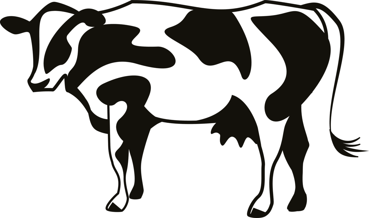 Cow black and white vector clipart images 4