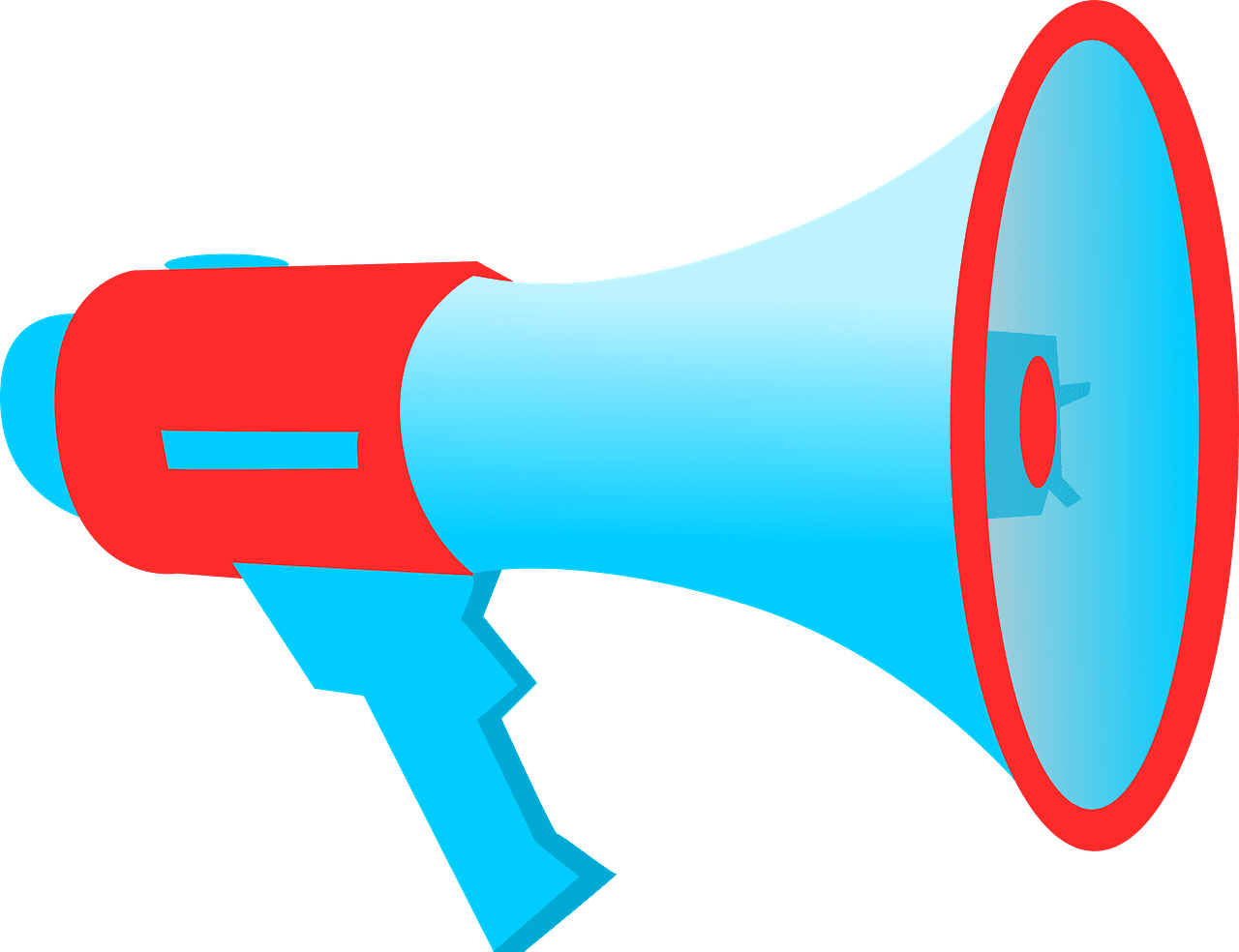 Cheer megaphone blue and red vector clipart images