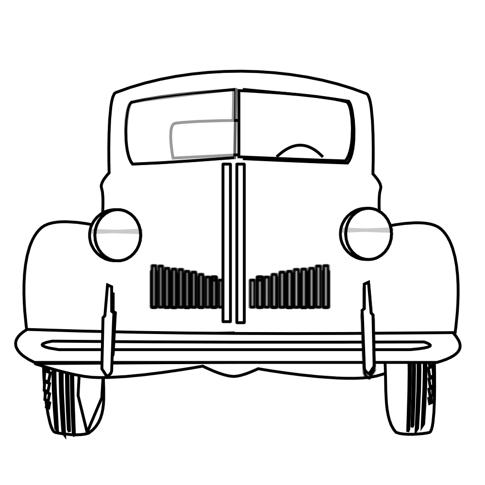 Black and white of cars clipart free 2