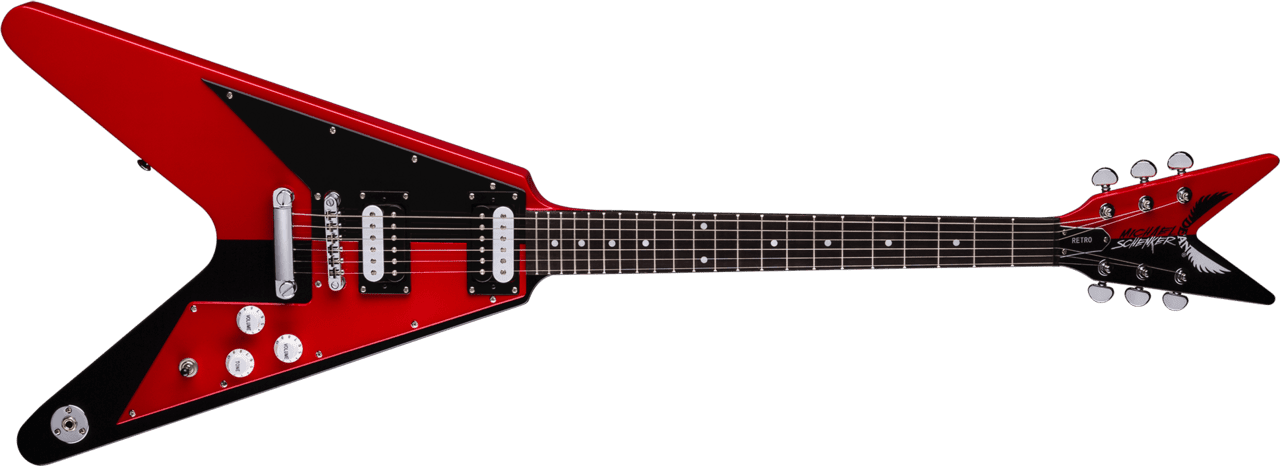 Red electric guitar design and features cutout all clipart background