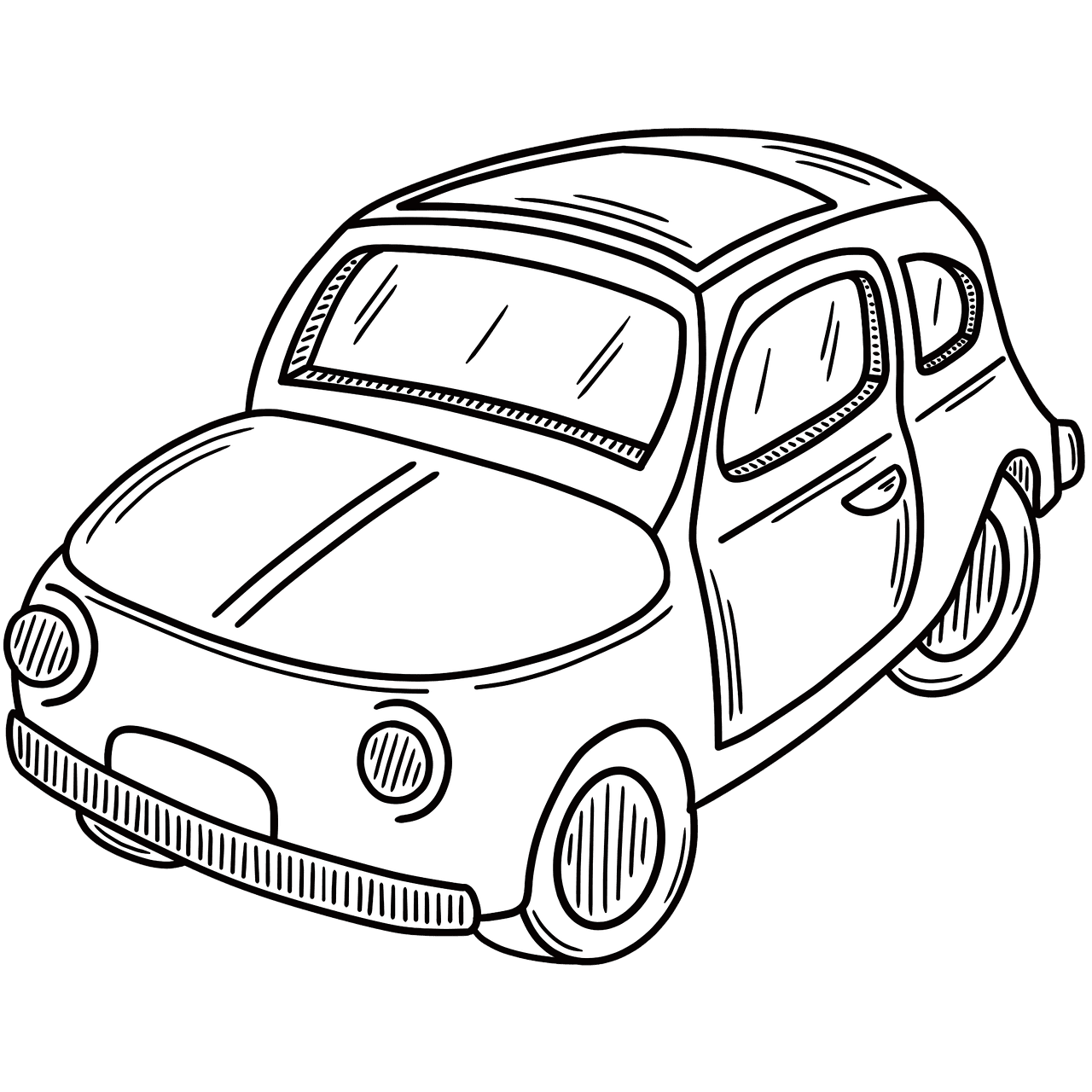 Black and white of cars car vehicle line art image clipart