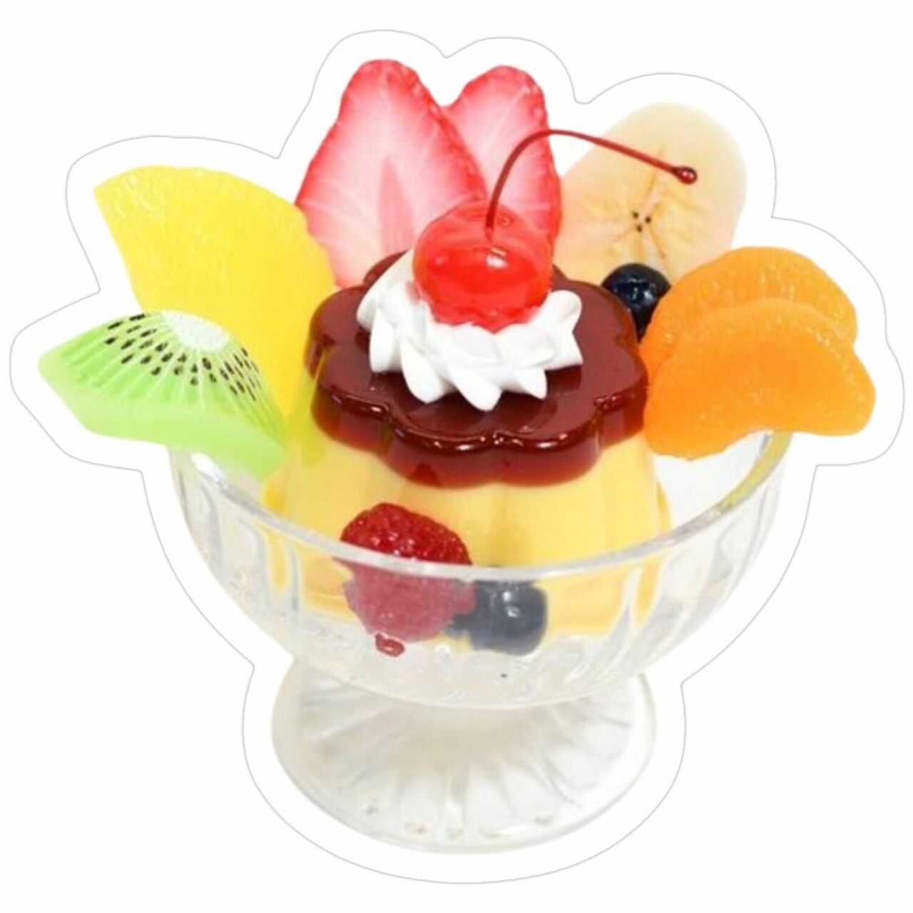 Ice cream sundae flan parfait fruit sunday sticker clipart free