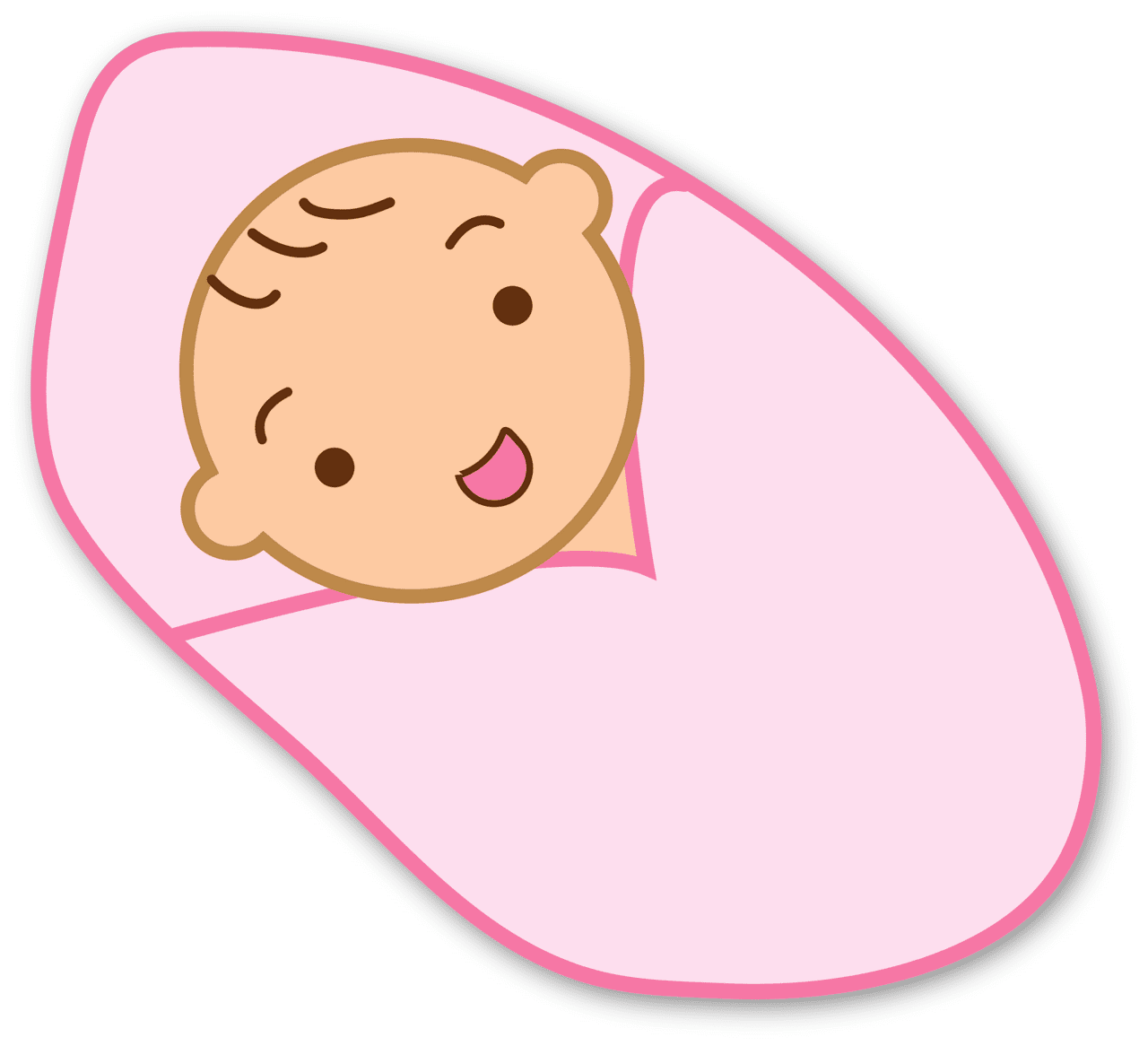 Baby is wrapped in pink blanket vector clipart images