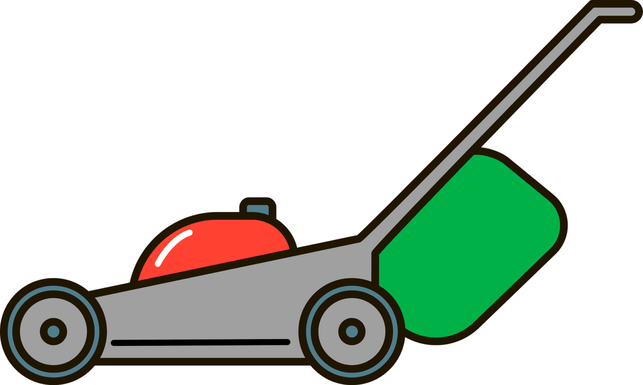 Mowing grass lawn mower vector clipart images 2