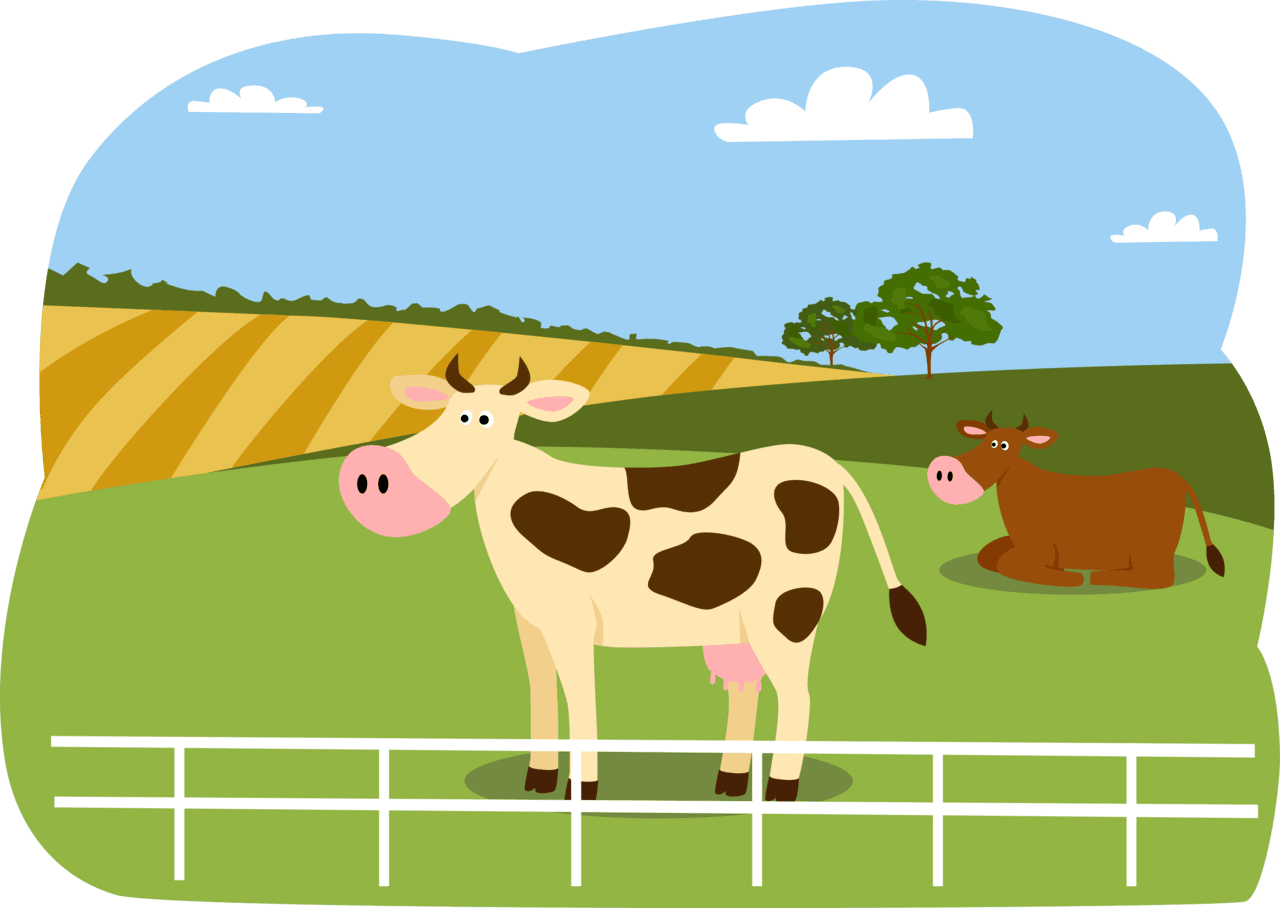 Cattle animals the farm cow vector clipart images