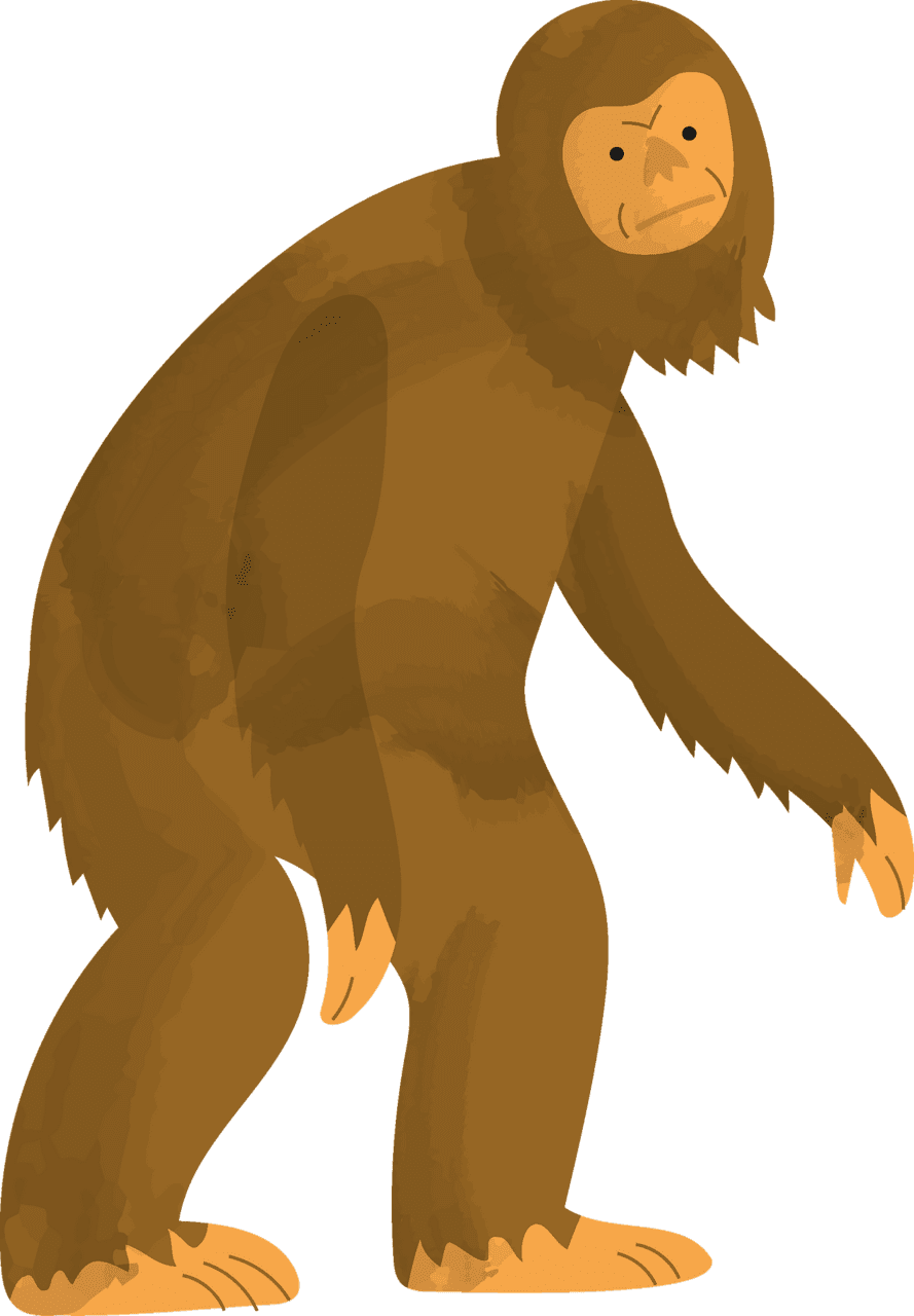 Bigfoot in the forest vector clipart images