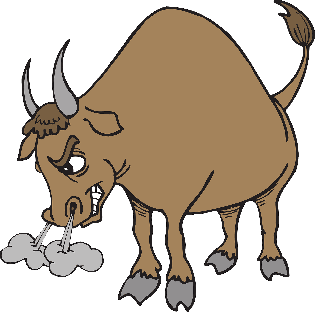 Angry bull horns vector graphic clipart