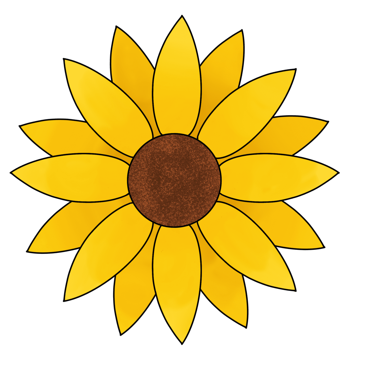 Flower outline sun flowers drawing easy clipart logo