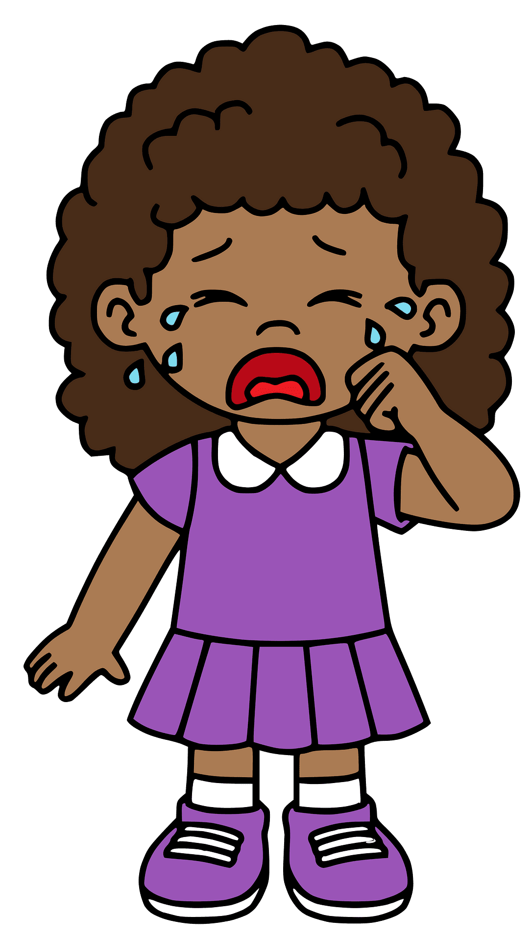 Crying girl vector clipart images