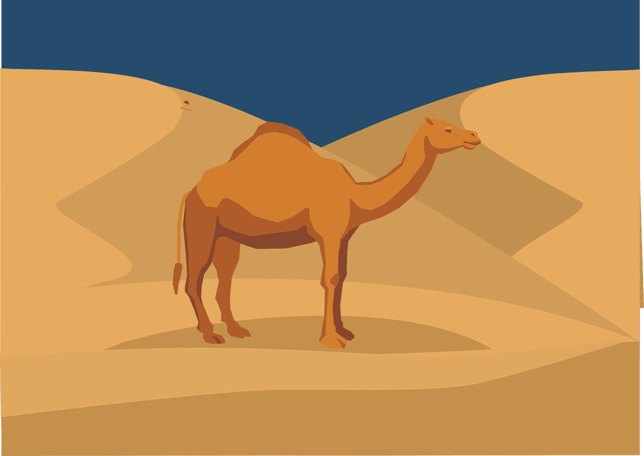 Camel desert sand vector graphic clipart