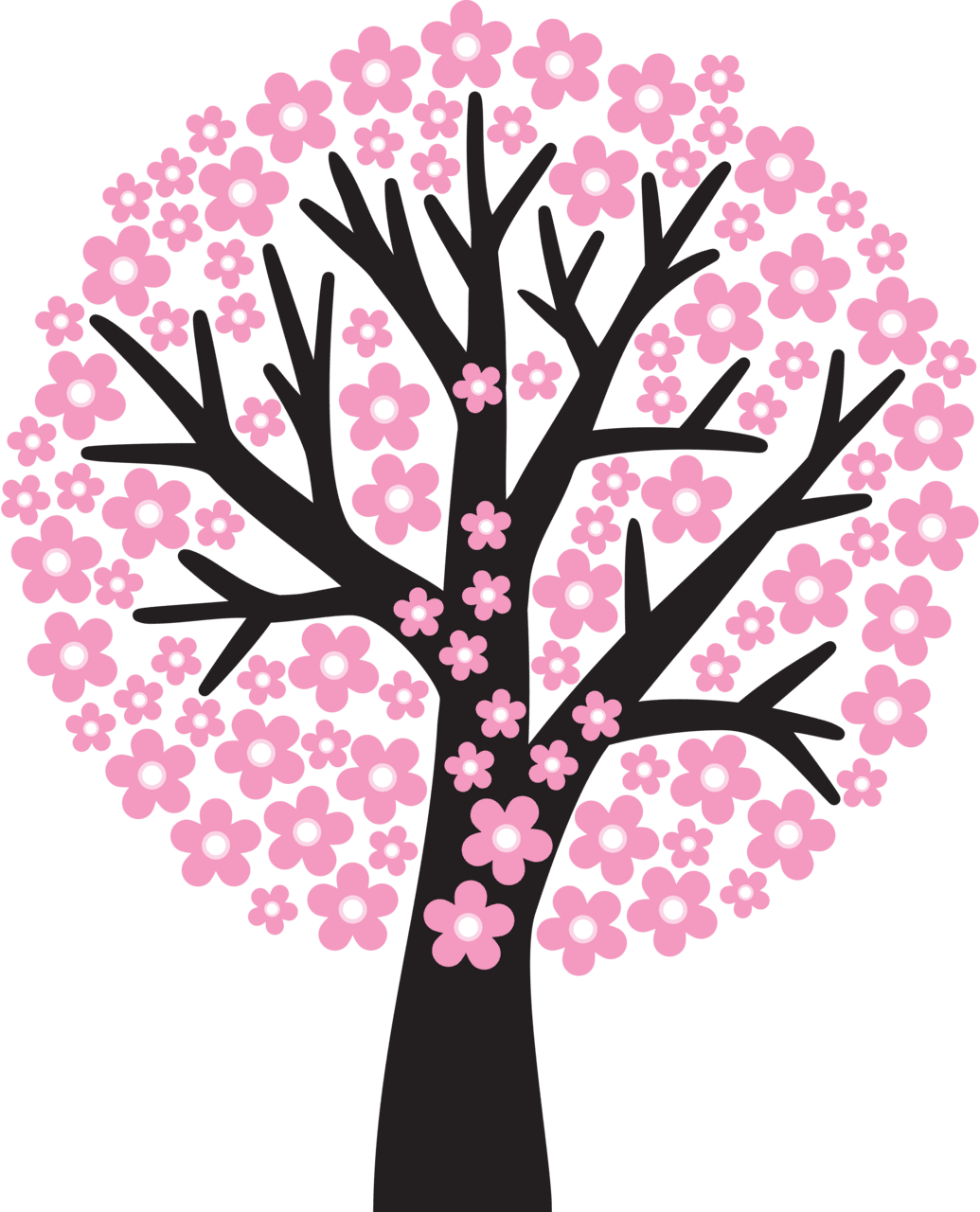 Cherry flower pin page clipart clip art 3