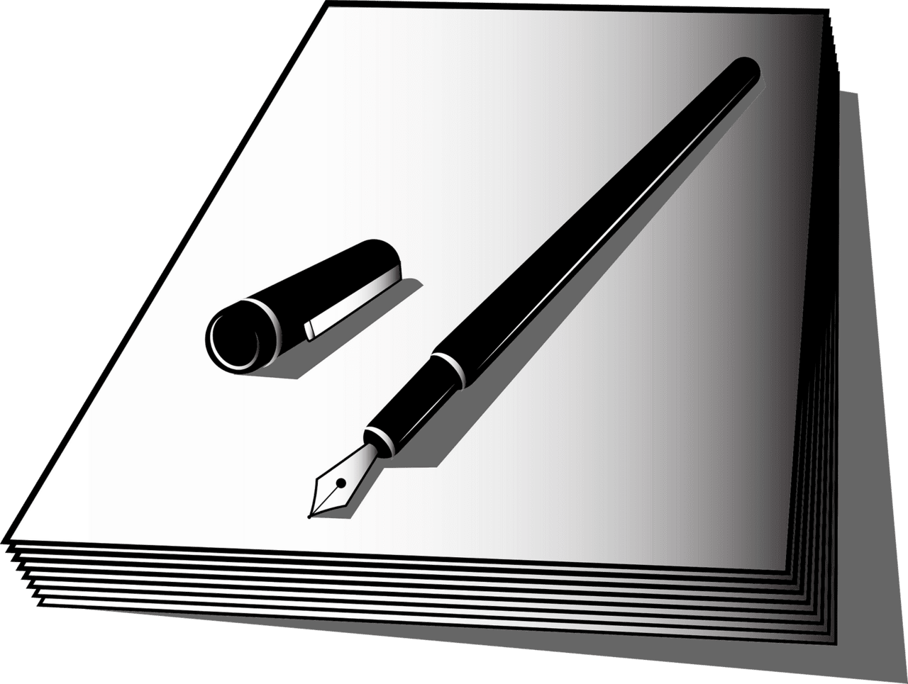 Book black and white pen vector clipart images