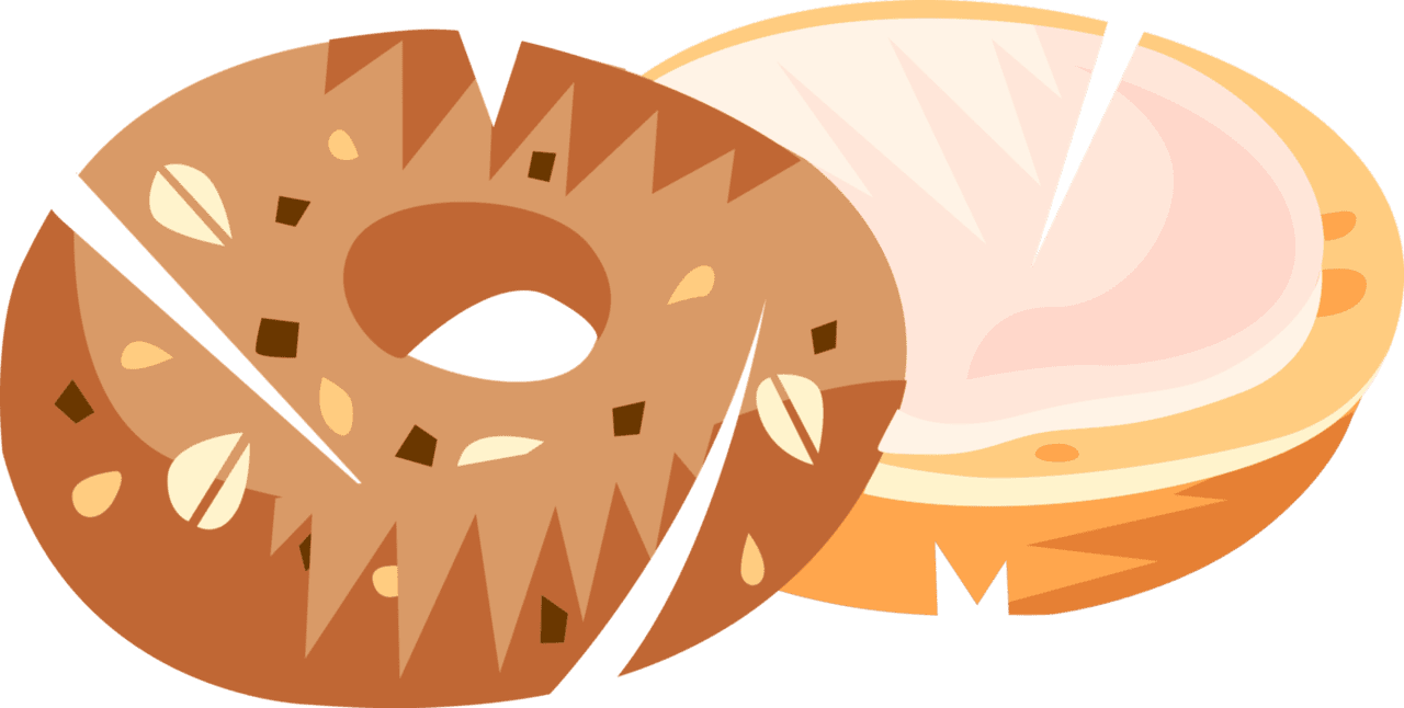 Bagel with cream cheese vector image clipart