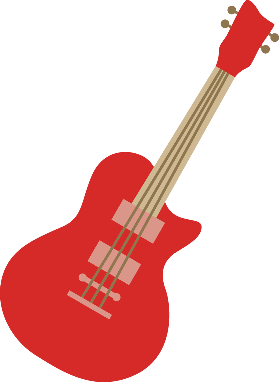 Red electric guitar vector art music instrument bold color rock band clipart