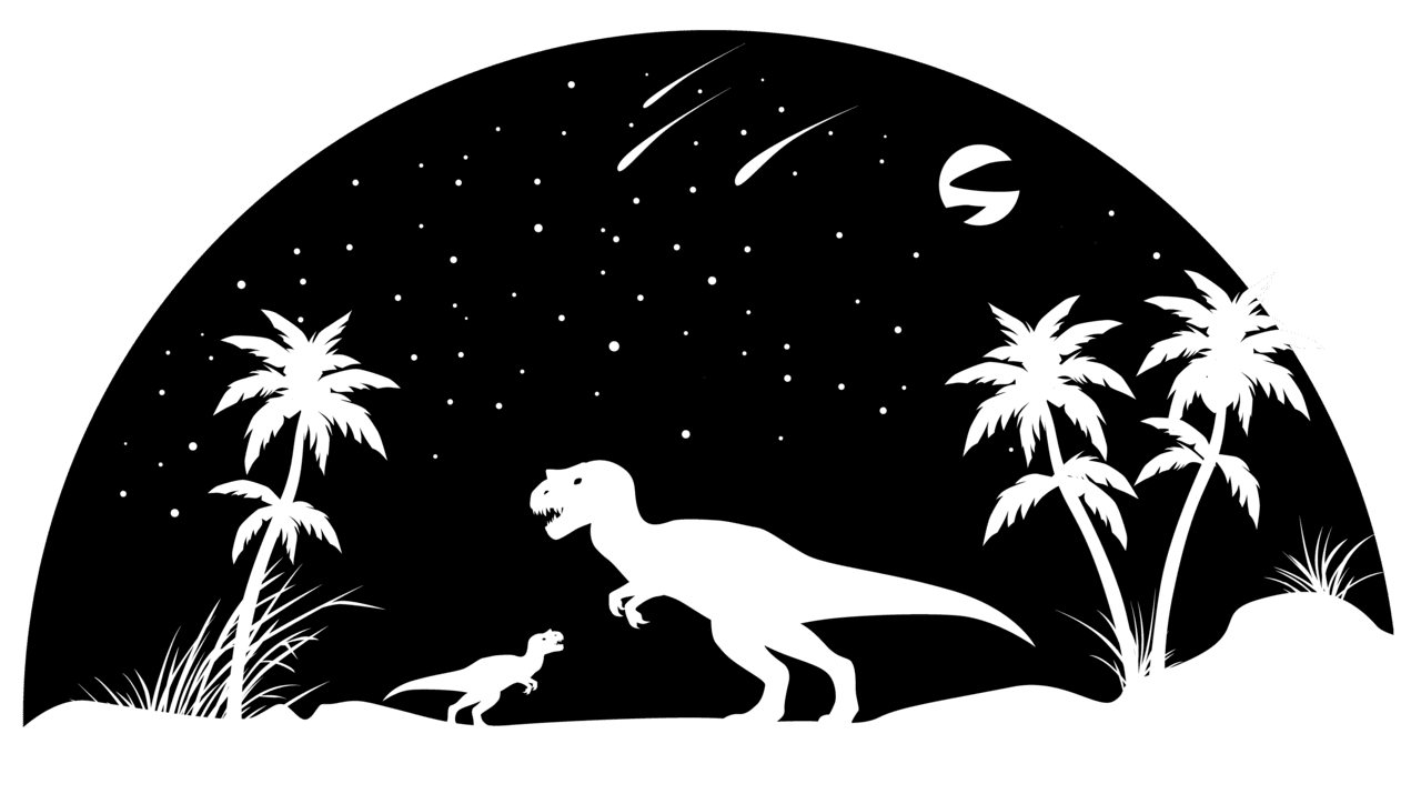 Dinosaur black and white dinosaurs under the stars by amber clipart free