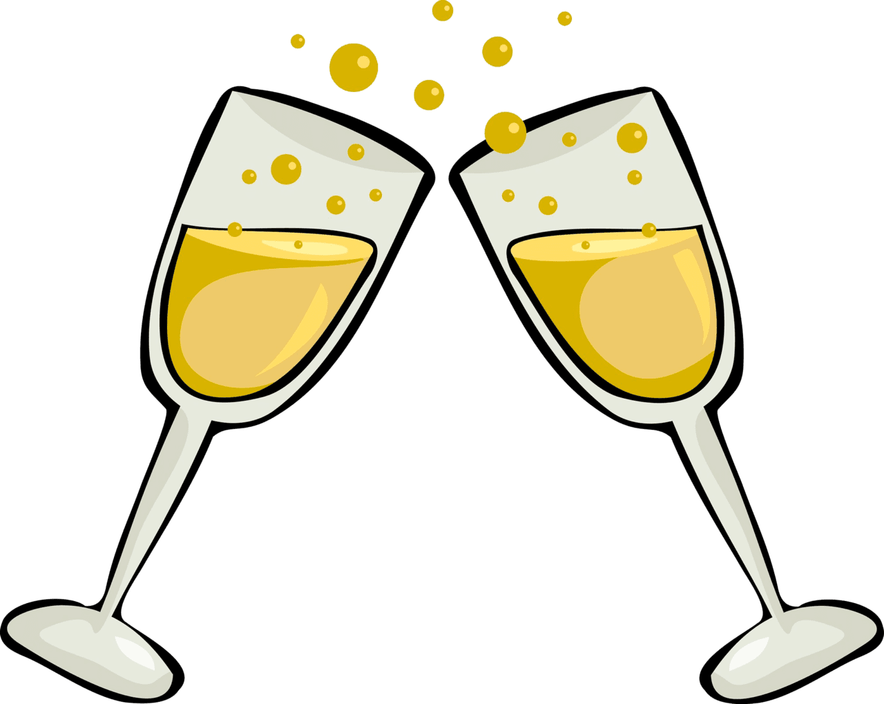 Glasses with champagne vector clipart images