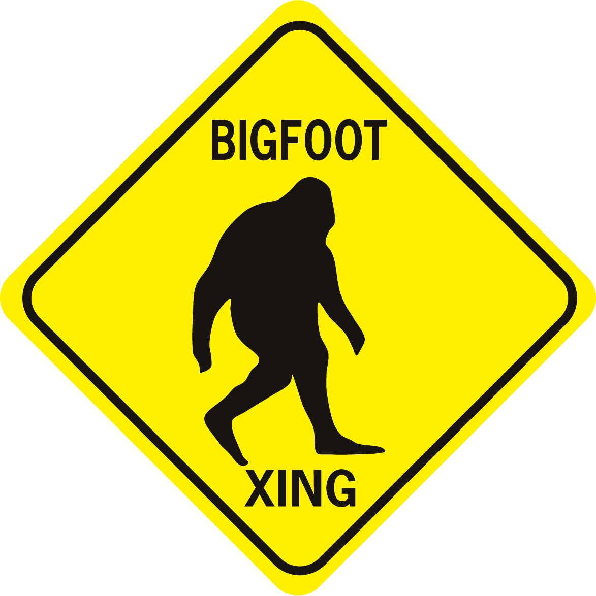 Bigfoot xing diamond world famous sign co clipart logo