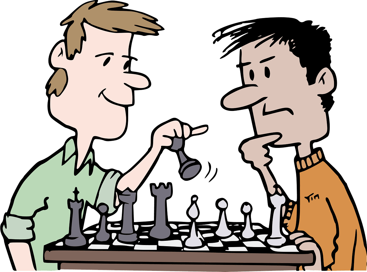Board game chess players playing vector clipart images