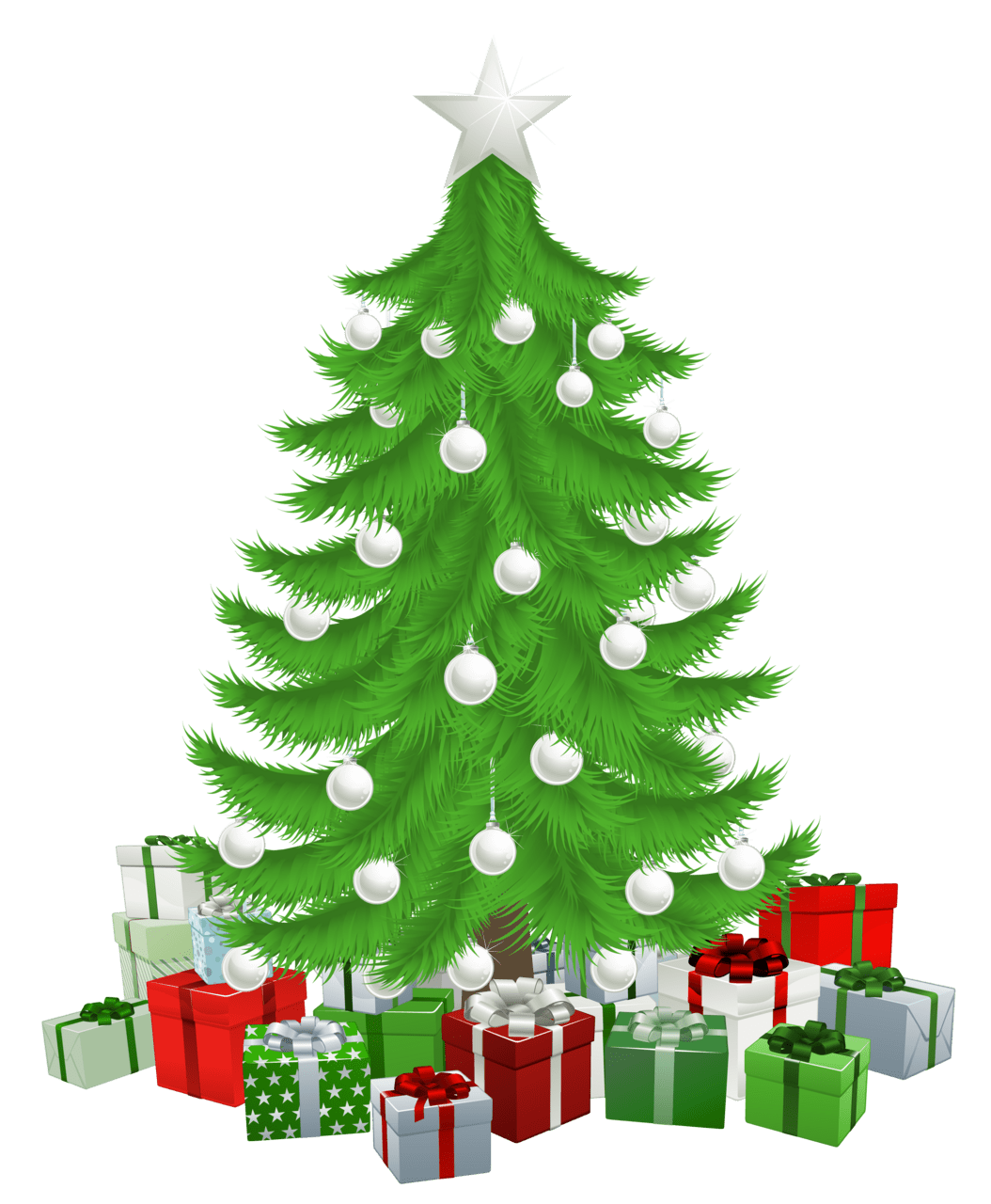 Christmas background tree with presents clipart picture