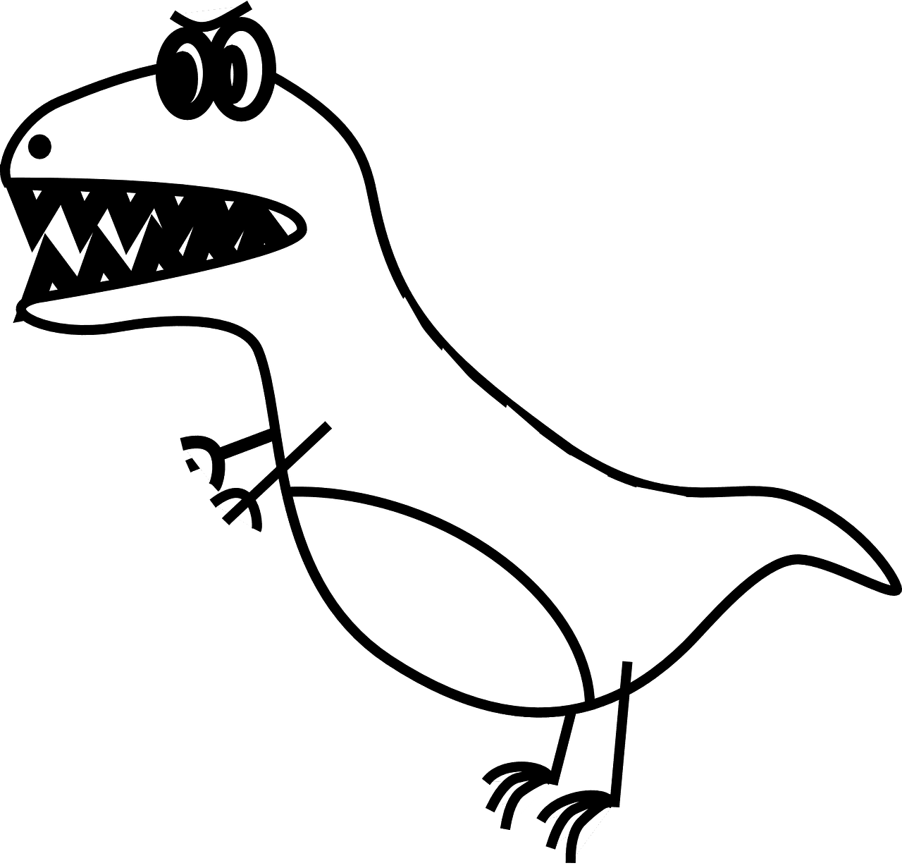 Dinosaur black and white photo of tyrannosaurus rex ic stickman stick figure from clipart