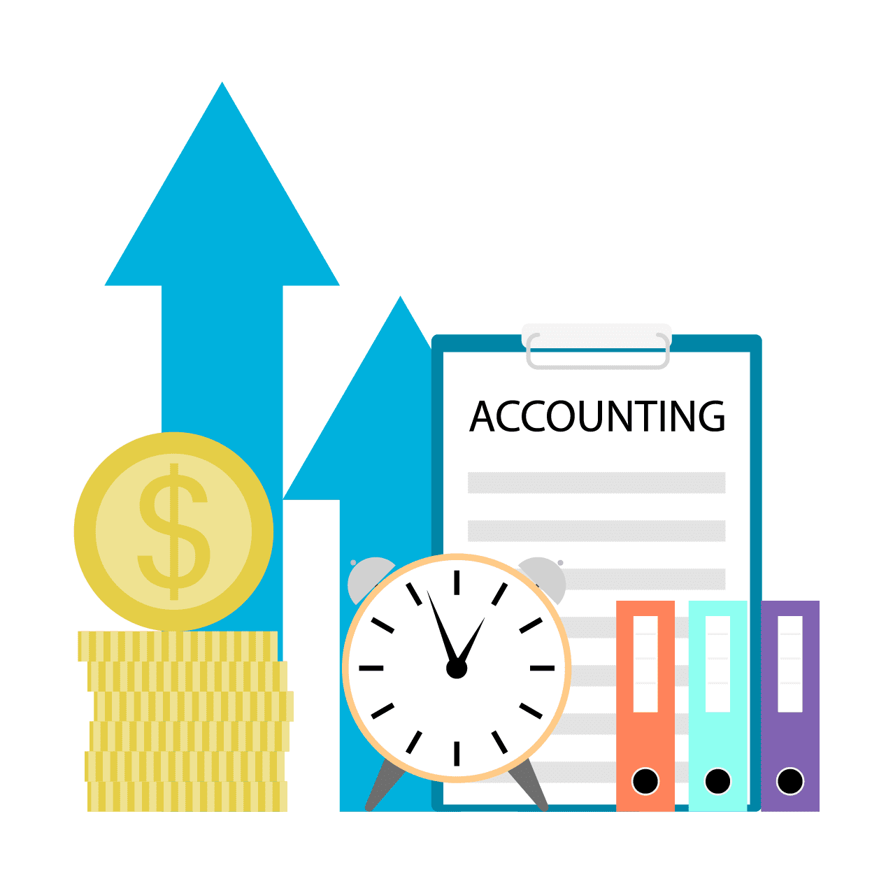 Concept of accounting money and business document by clipart picture