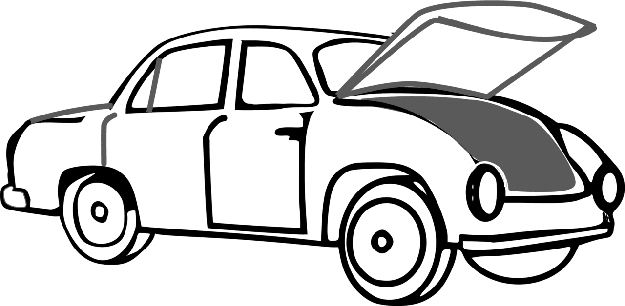 Black and white of cars hd car with open trunk graphic clip art image clipart