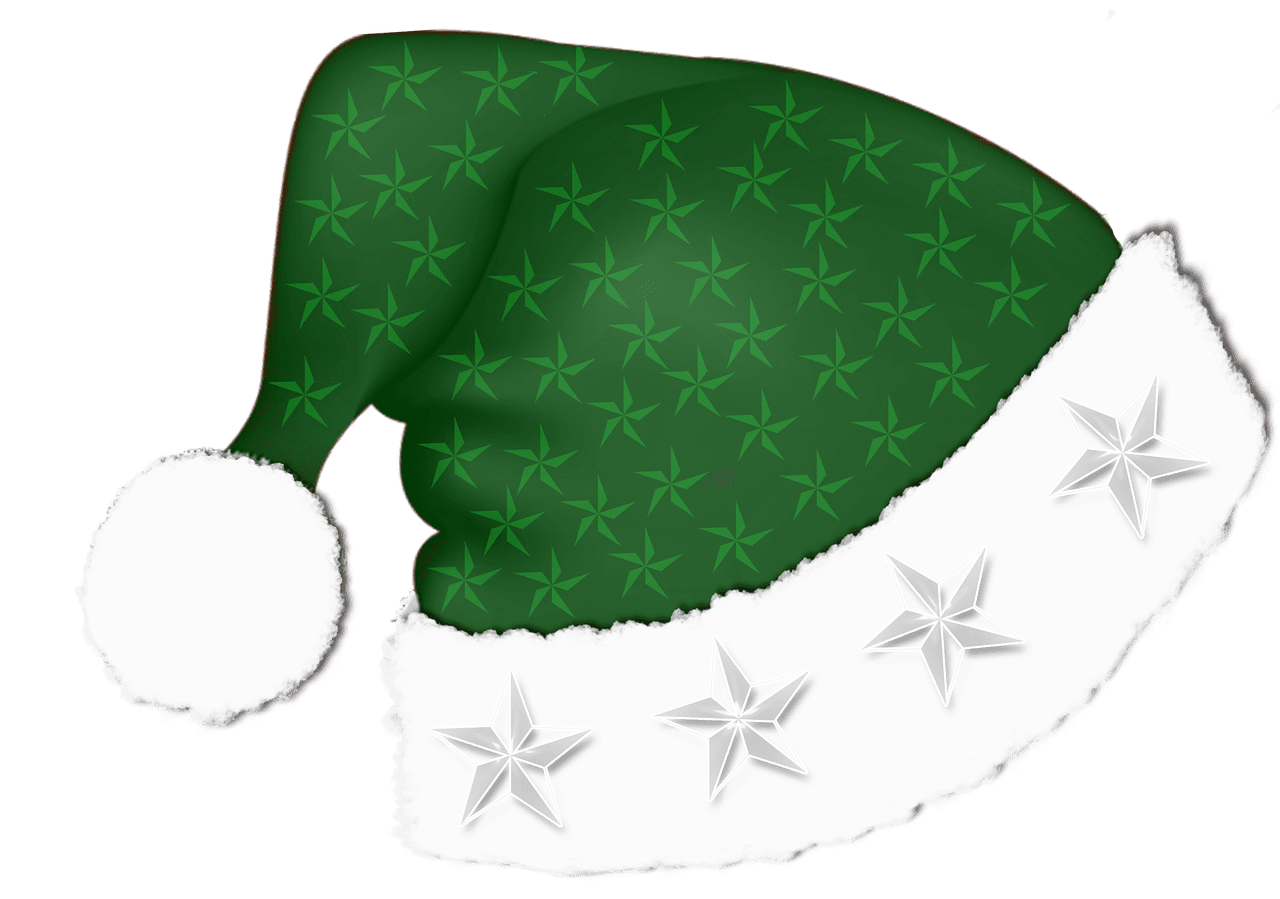 Christmas hat santa green image clipart