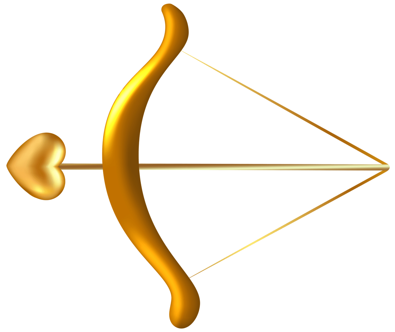 Cupid bow and arrow gold clipart high quality images