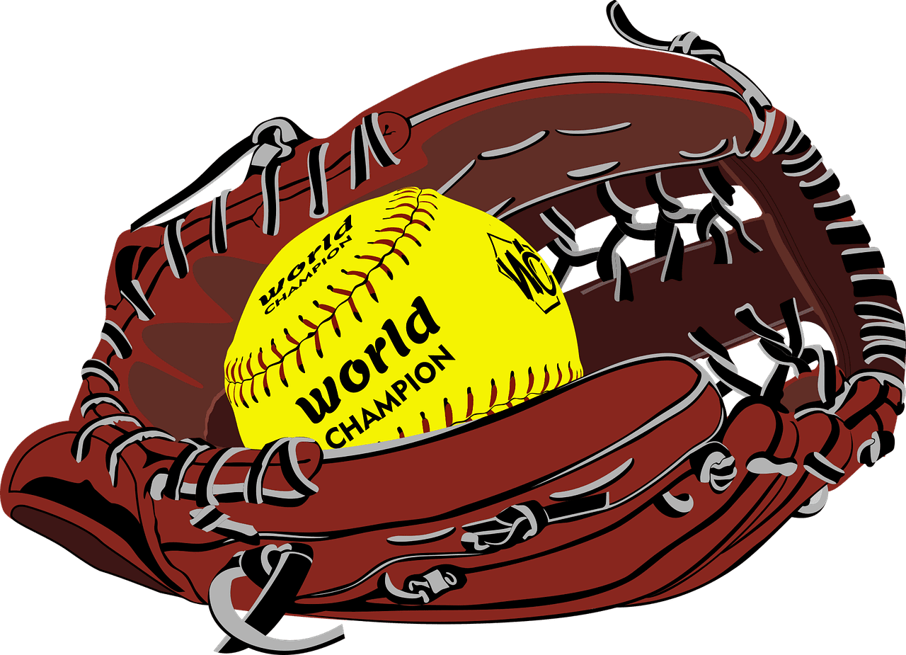 Baseball glove mitt ball softball vector graphic clipart