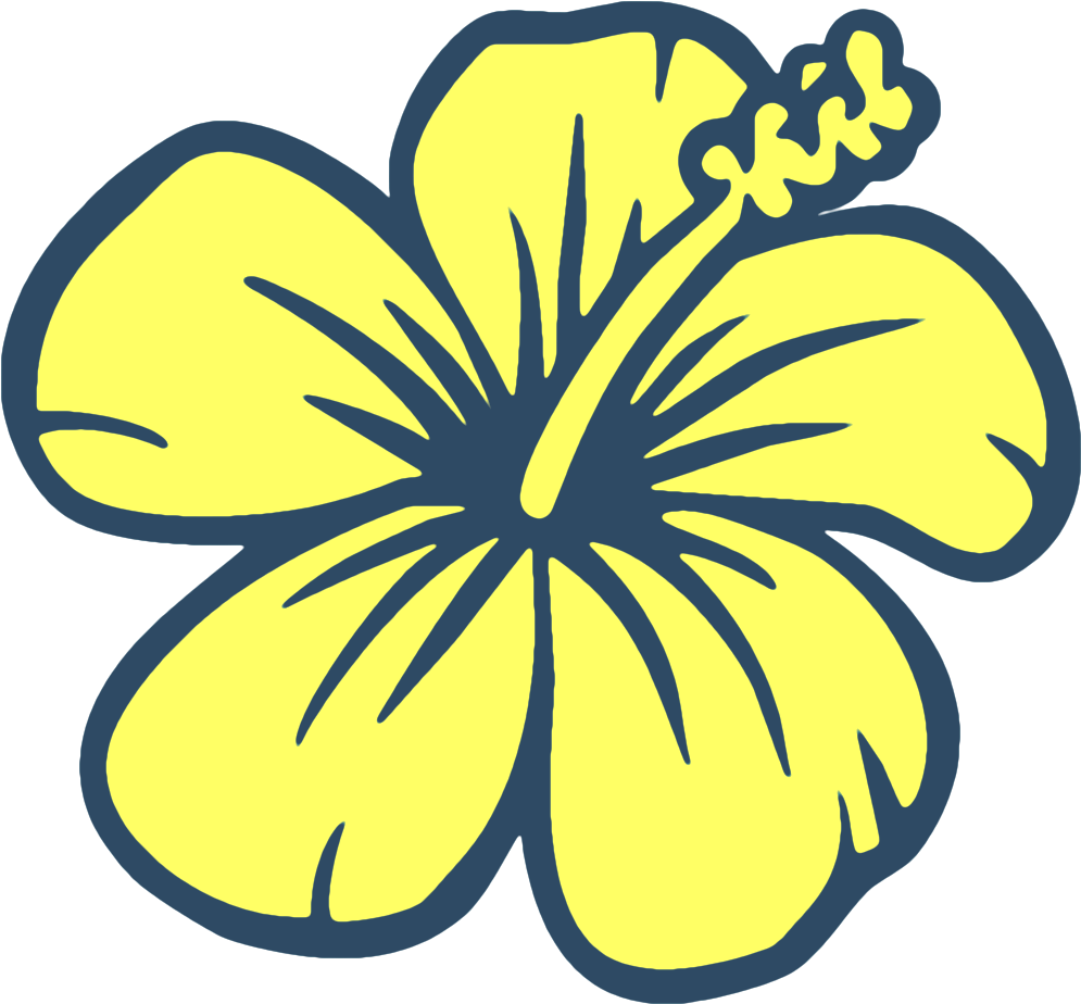 Yellow hibiscus vector clipart