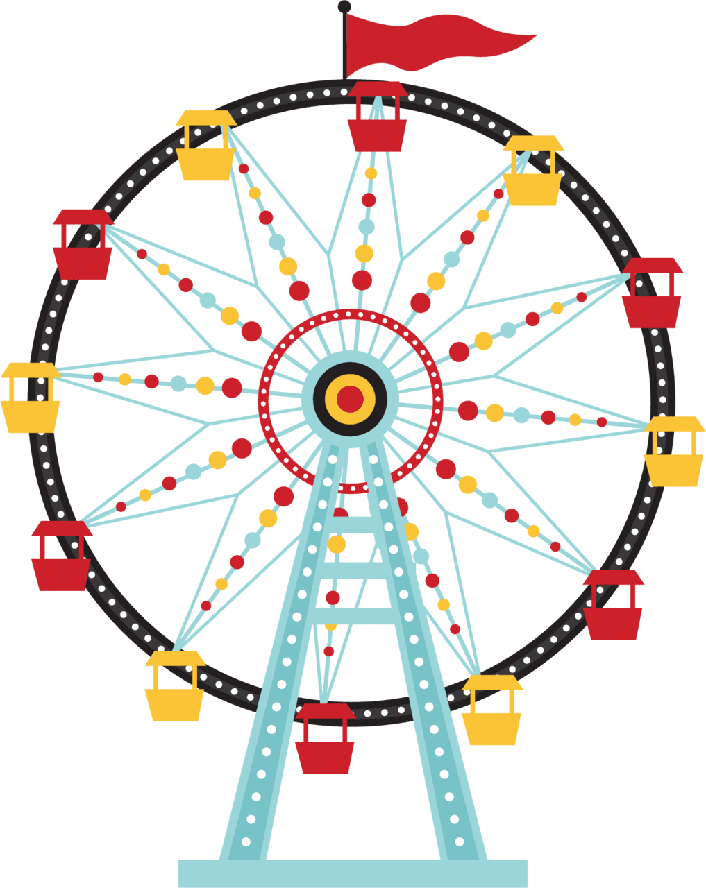 Ferris wheel print and cut clipart vector