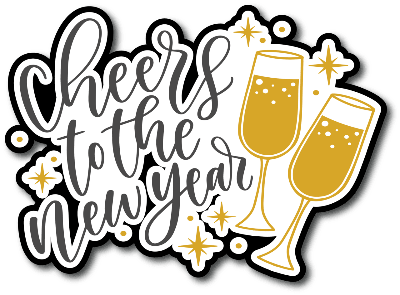 Champagne new years stickers printable shop clipart picture