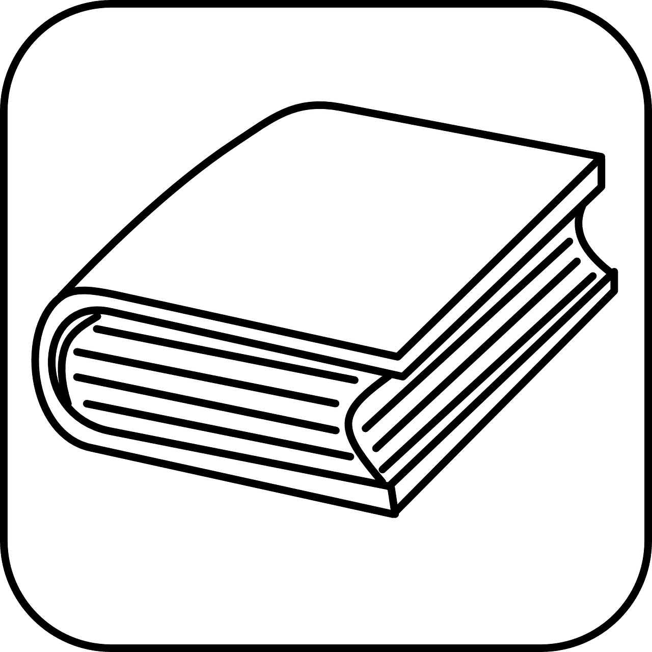 Book black and white reading literature vector graphic clipart