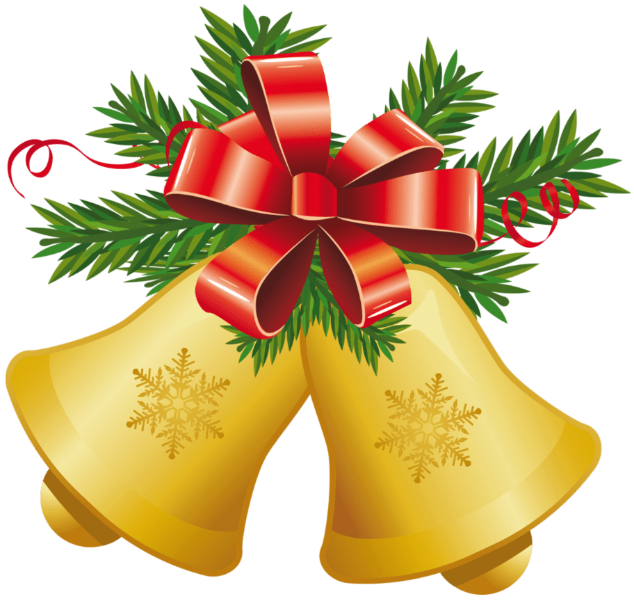 Pictures of christmas yellow bells with red bow clipart