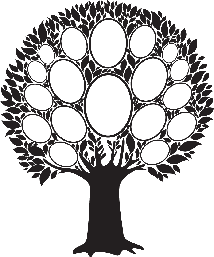 Genealogy workshop family tree photo frame image with no background clipart