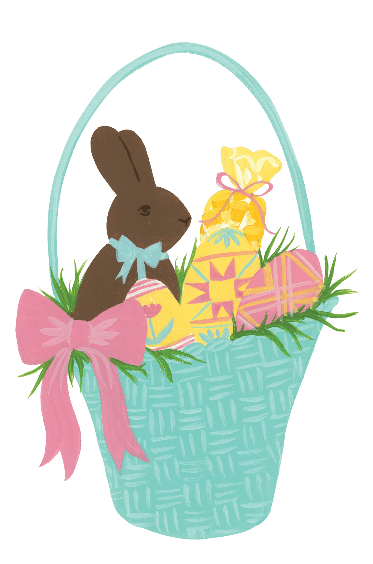 Easter basket print cut clipart free