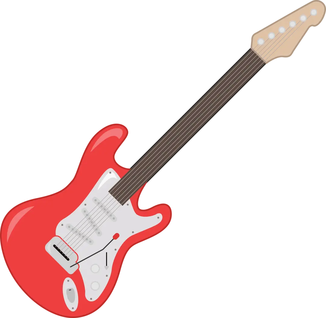 Red electric guitar background clipart